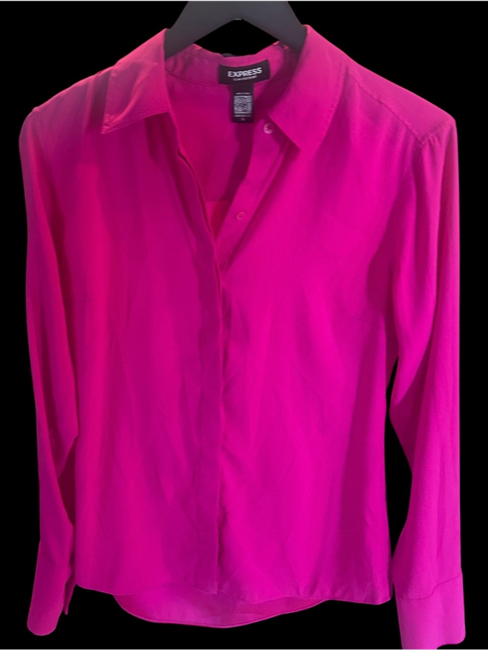Express Women's Button-Down Blouse - Bright Pink